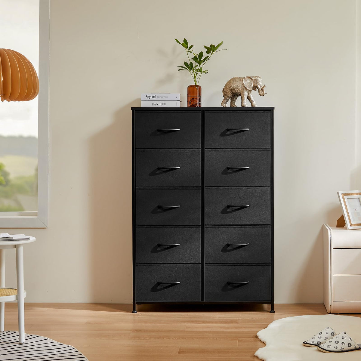 Black 10 Drawer Tall Dresser Z98440