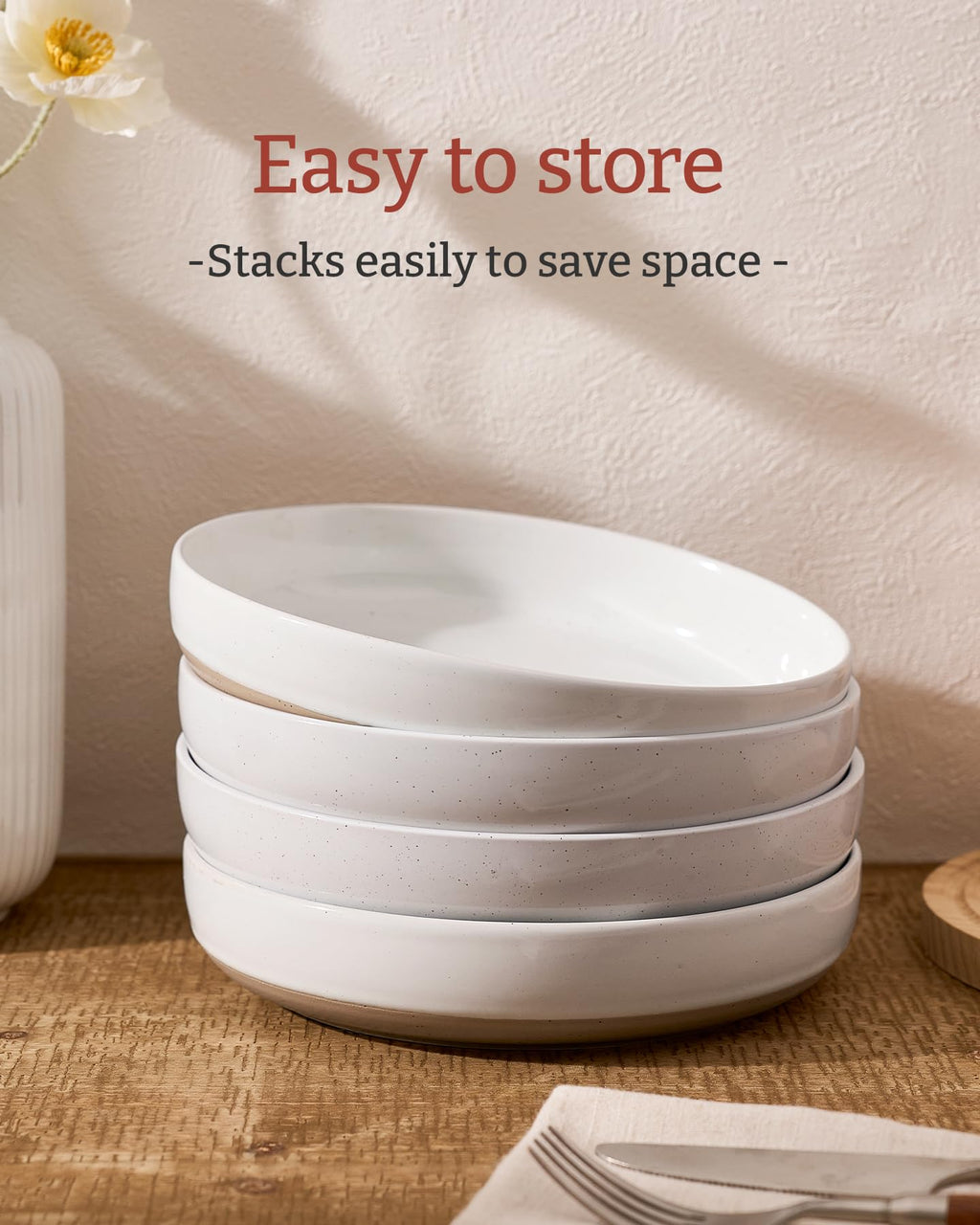 White 33 oz Pasta Bowls Set of 4 Z526224