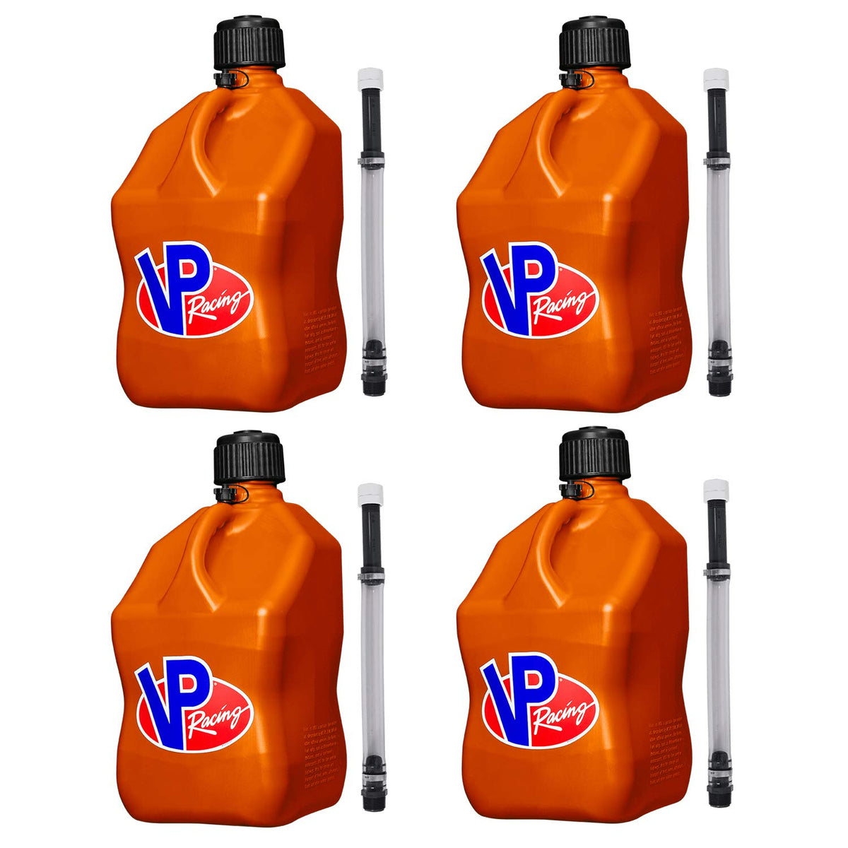 5 Gallon Square Plastic Utility Jug with Hose 4 Pack Q32484