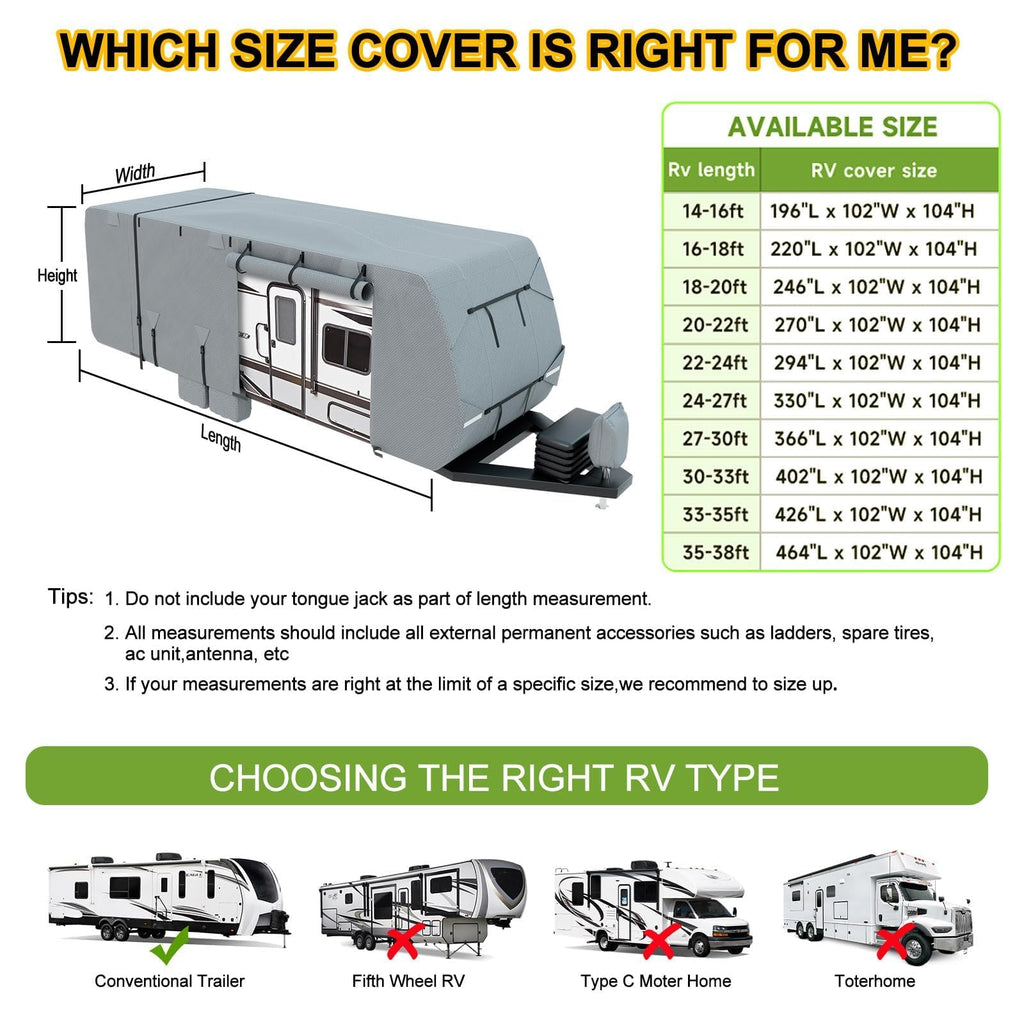 14-16ft 8 Layers Heavy Duty RV Cover H12378