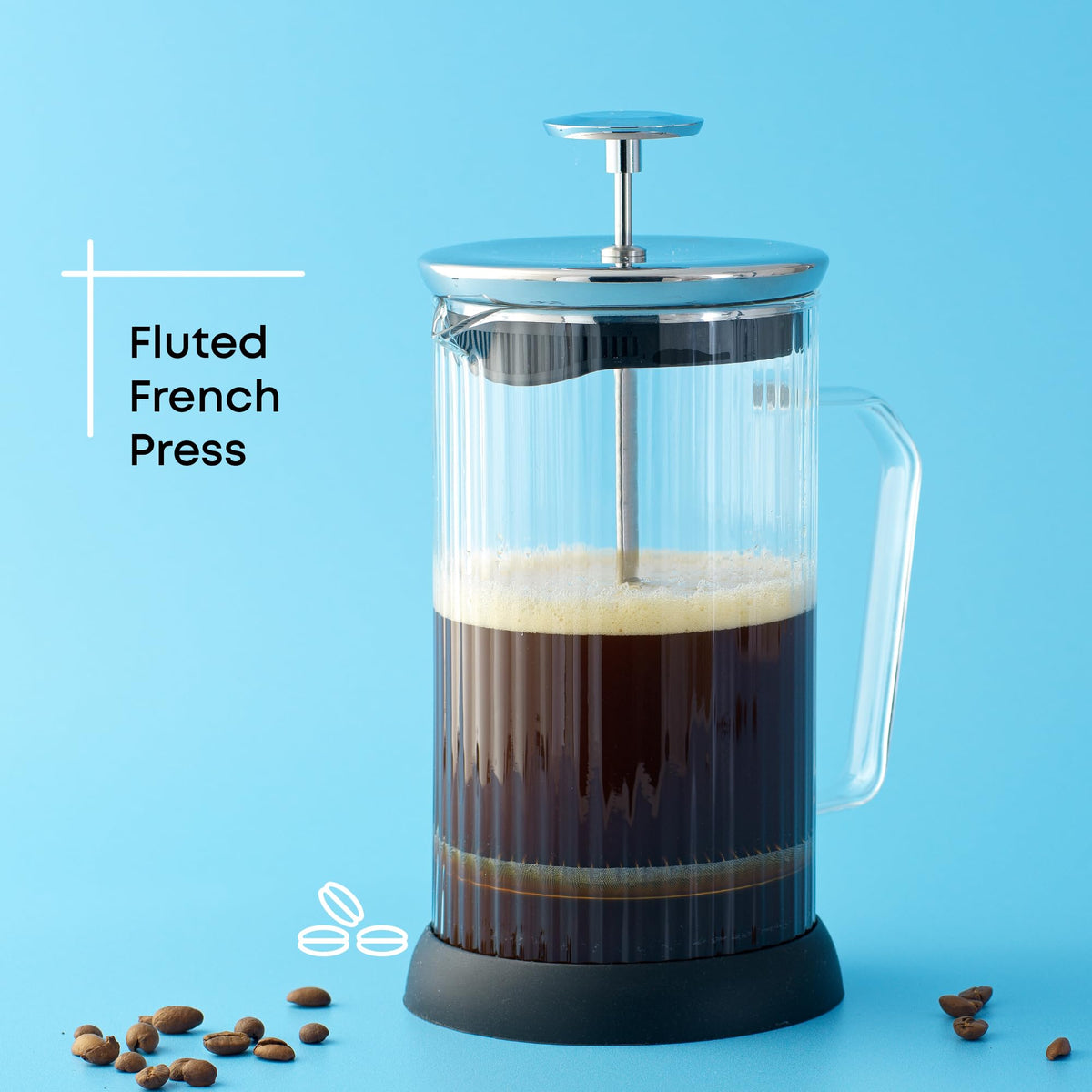 French Press Coffee and Tea Maker Set, 33.8oz Stainless Steel Borosilicate Glass X7749