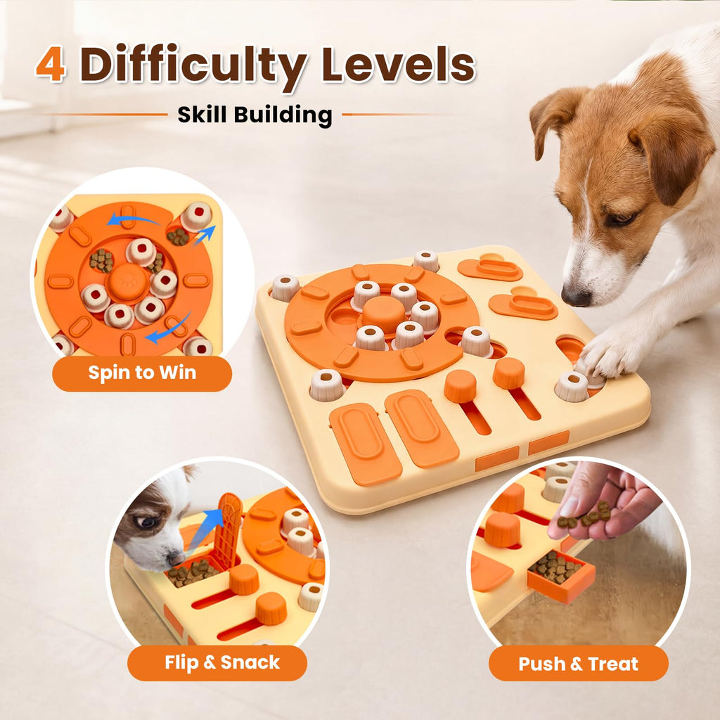 4-Level Interactive Dog Puzzle Toy with Suction Cups Z140