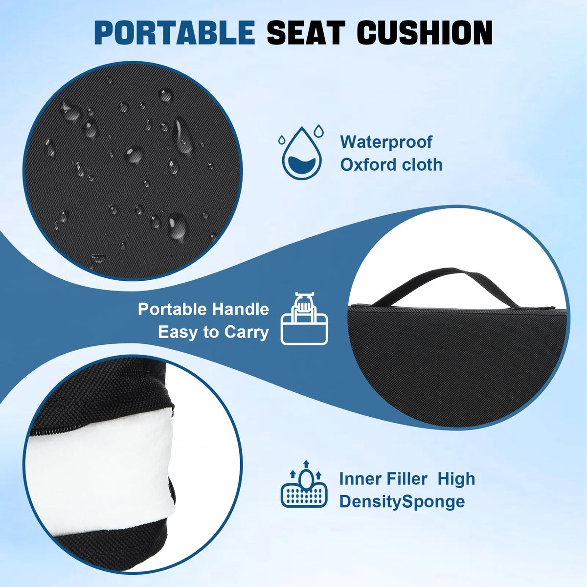 2 Pcs Stadium Seat Cushions with Handle G5063