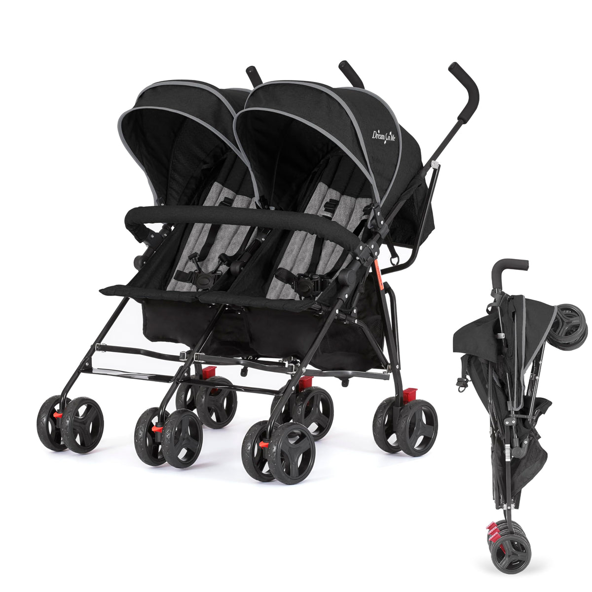 Black Twin Umbrella Toddler Stroller E82185