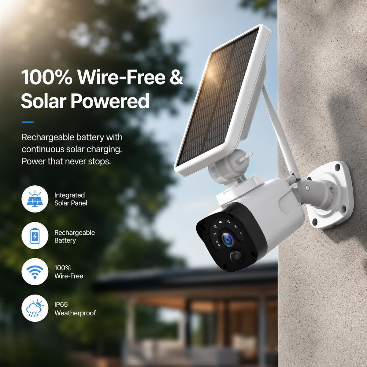 4MP Solar Security Cameras Wireless Outdoor WiFi Q5124