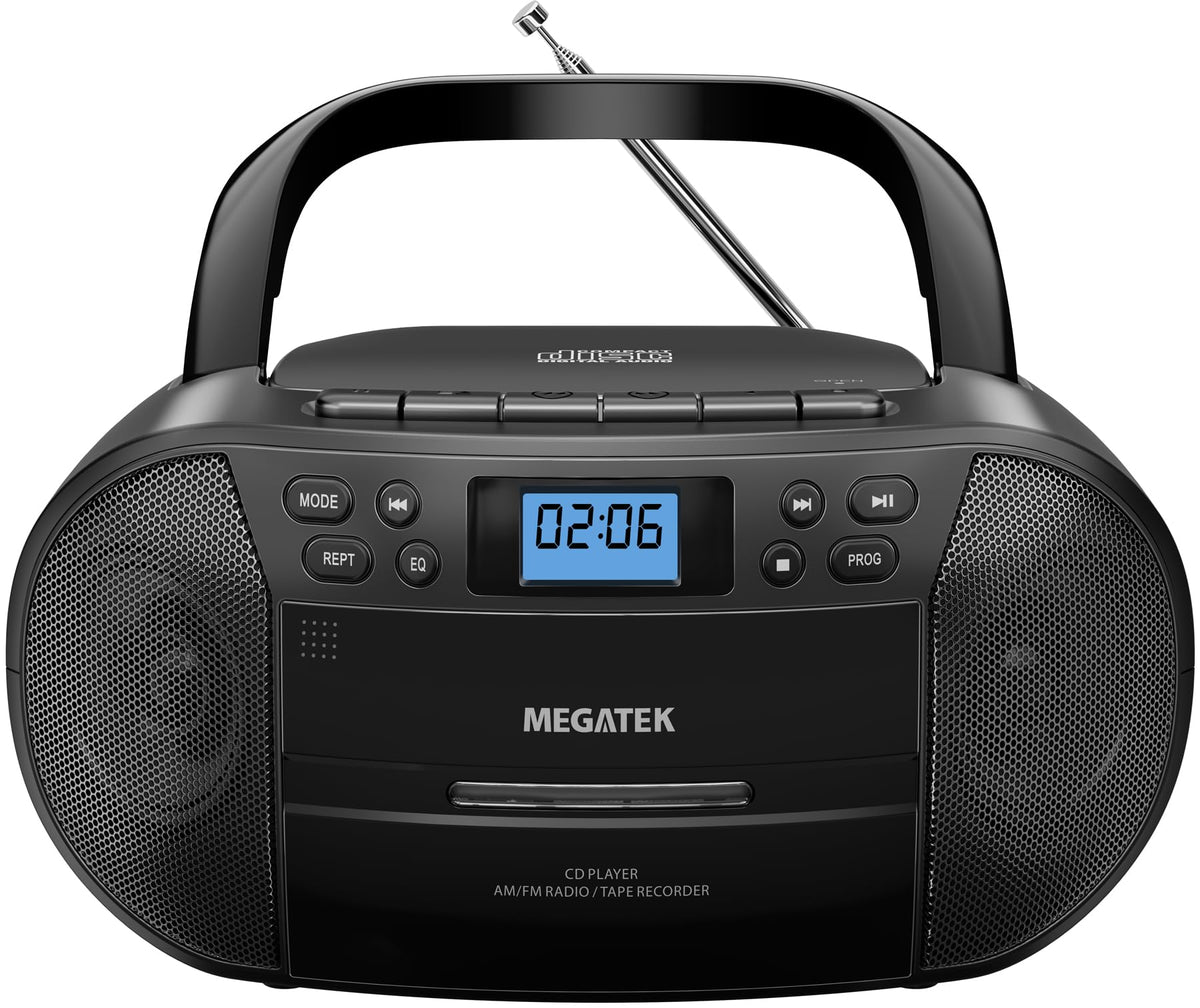 Portable CD Cassette Player Boombox with Bluetooth AM/FM Radio S432