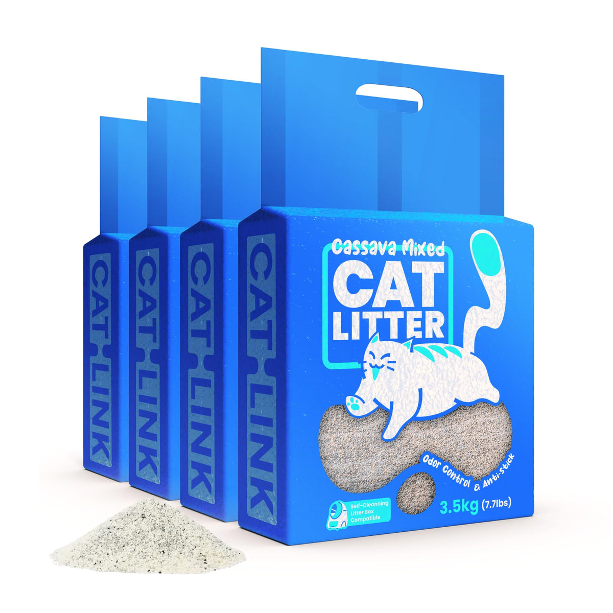 Cassava Mixed Cat Litter, 7.7lb × 4 Bags O72098