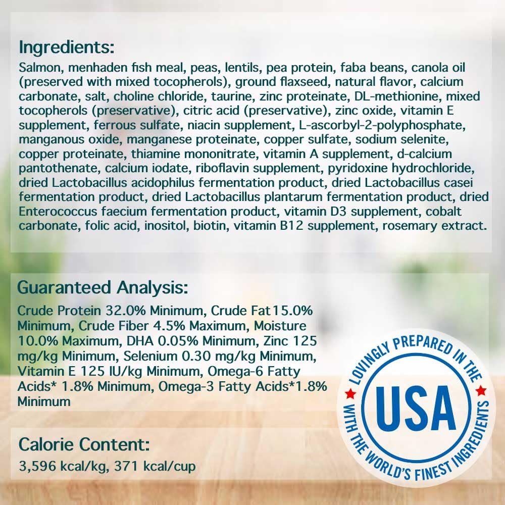 All Natural Grain-Free Dry Cat Food Salmon & Legumes 4lb T5253