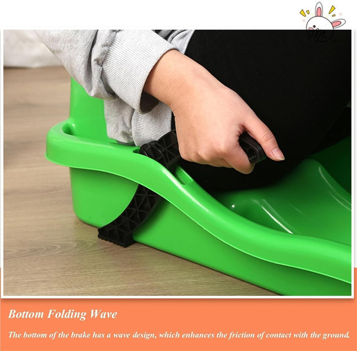 High Density Plastic Sled with Pull Rope and 2 Handles I400
