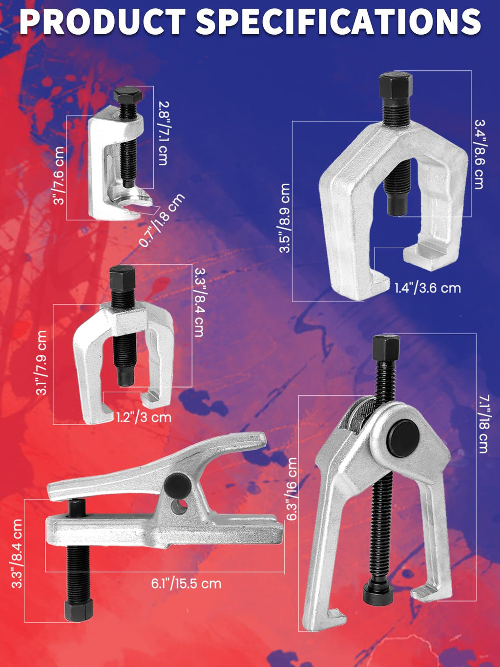 5 PCS Ball Joint Separator Front End Service Tool Kit R367