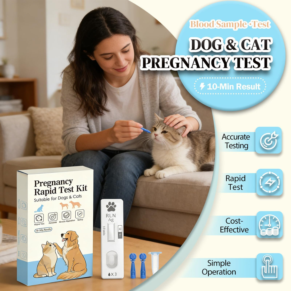 Dog & Cat Pregnancy Test Kit 1 Pack Blood Test Z24427