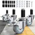 3 Inch Expanding Stem Locking Swivel Casters Set of 4 F593397