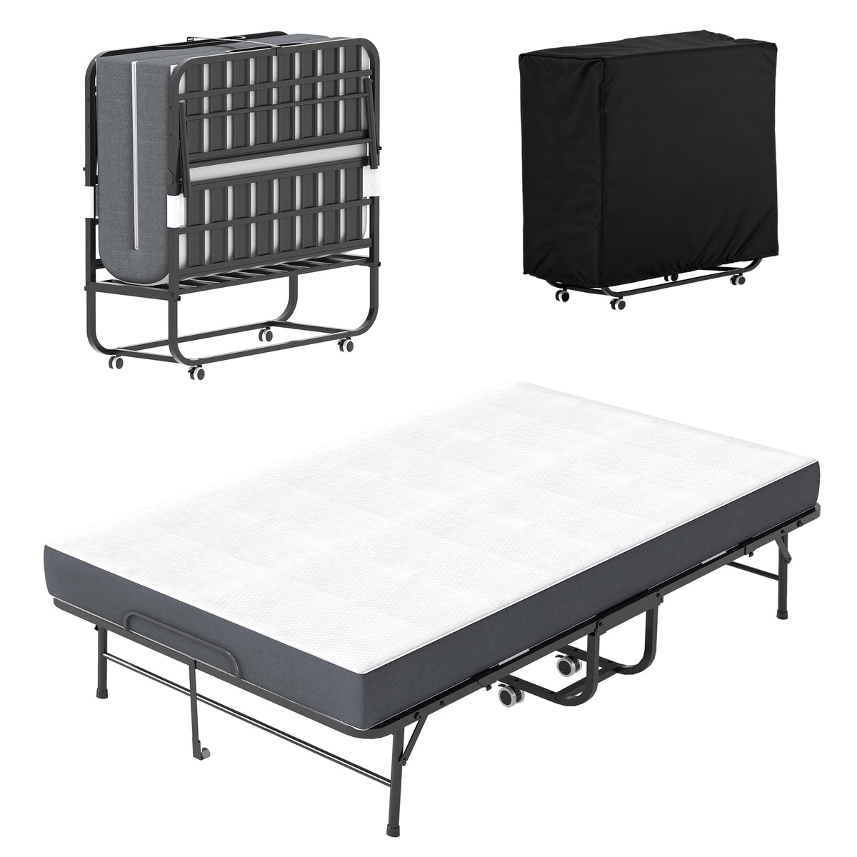 74"x 46" Folding Bed with Mattress O8733