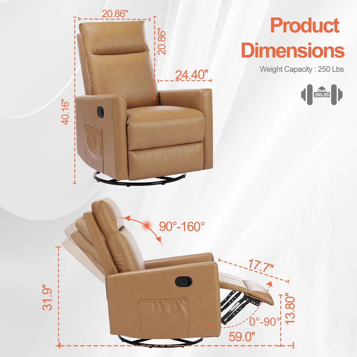 360 Swivel Rocker Recliner Chair D133589