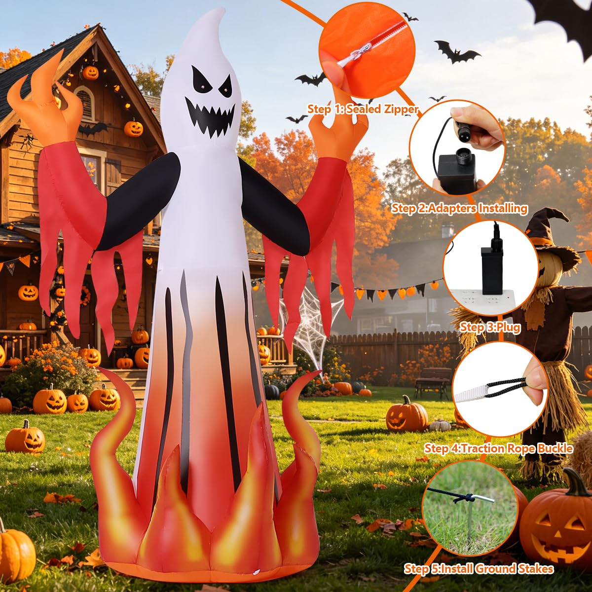 8FT Scary Ghost Inflatable P840