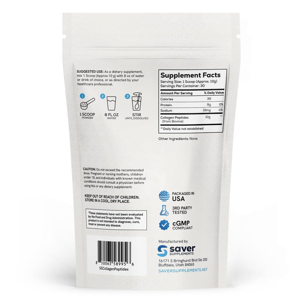 Collagen Peptides Powder, Unflavored, 10.58 oz B488