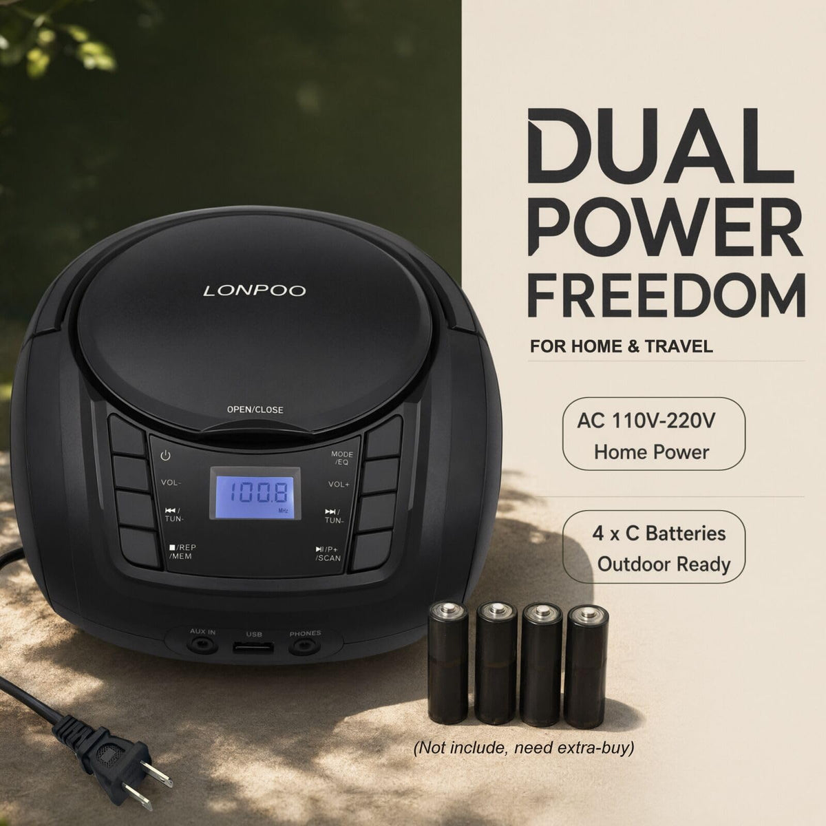 Portable CD Player Boombox with Speakers G9643