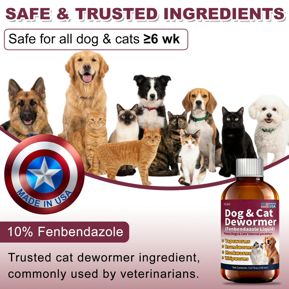 Fenbendazole Dewormer for Dogs & Cats 150 mL X536