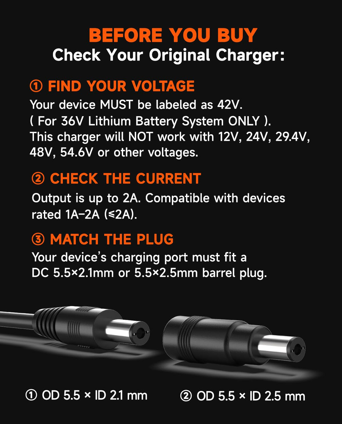 42V 2A Electric Scooter Charger A915810