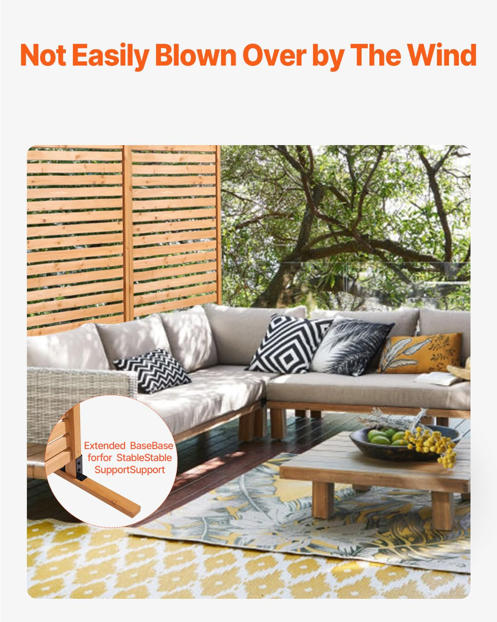 Wooden Privacy Screen 36" W x 73" H J8958
