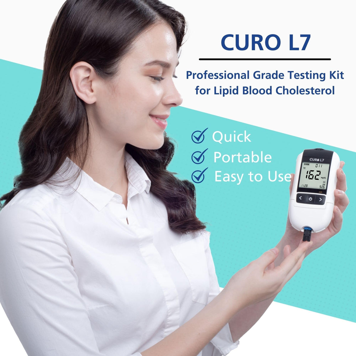 Blood Cholesterol Testing Kit with Test Strips and Lancets B2902