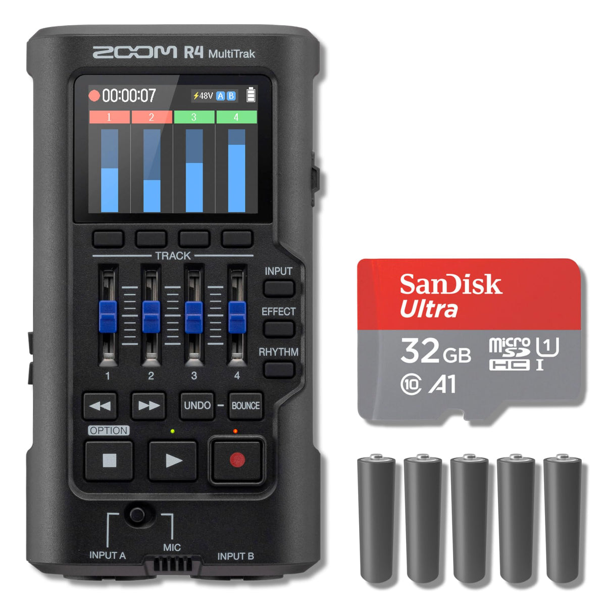 Portable 4-Track Recorder with 32GB microSDHC Card M307889