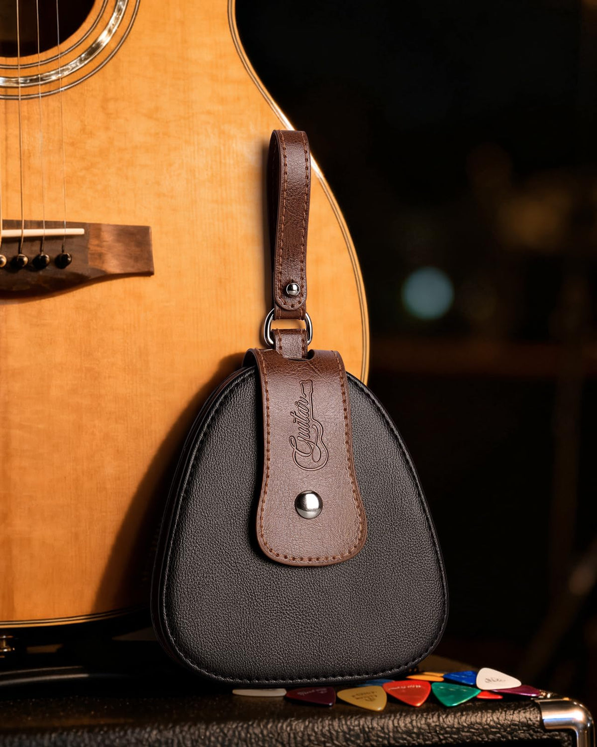 Guitar Picks Holder PU Leather Bag S134