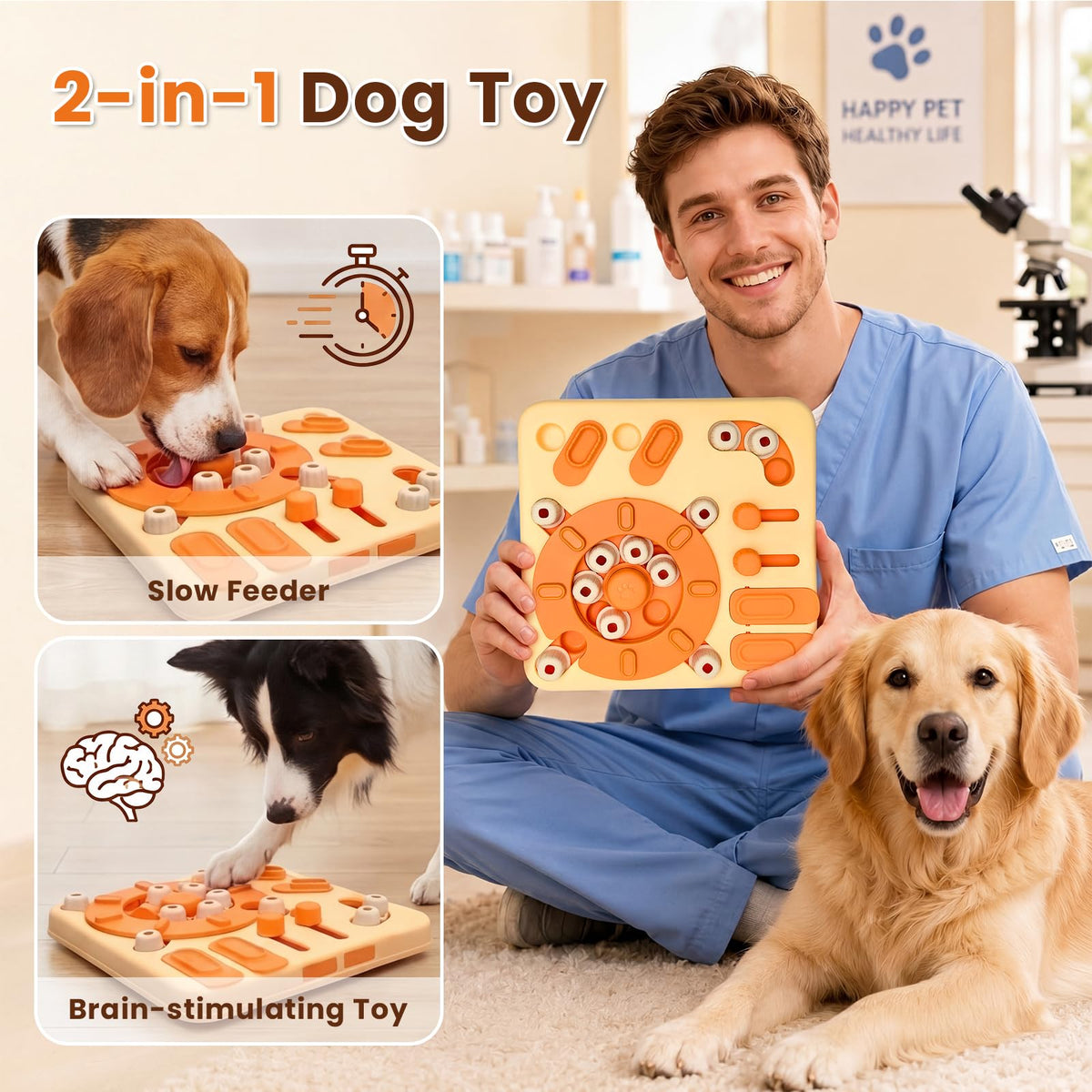 4-Level Interactive Dog Puzzle Toy with Suction Cups Z140