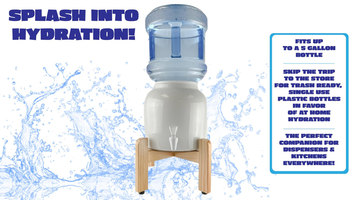 Natural Wood Water Dispenser Counter Stand P60447