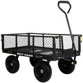 10" Steel Garden Cart with Rotating Handle and Removable Sides, 4 Cu.Ft, Black Q702837