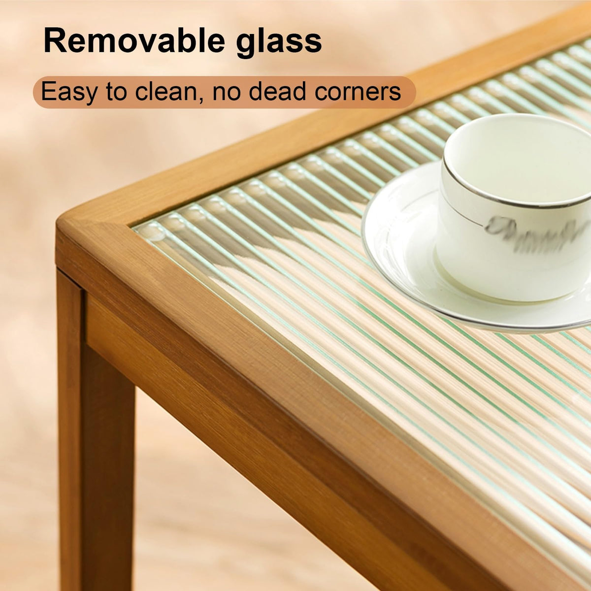 Square Coffee Table Set of Two, Natural Bamboo S722