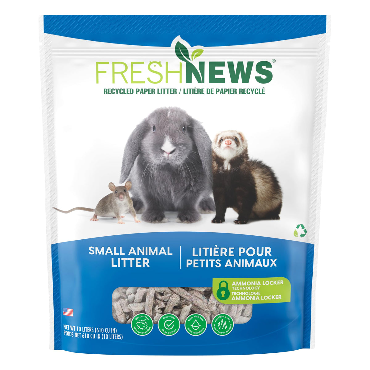 Recycled Paper Small Animal Litter Bedding, 10 Liters J7032