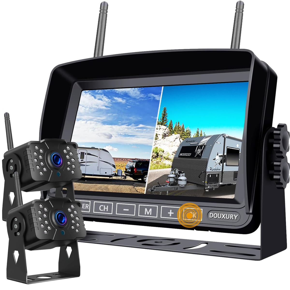 1080P Wireless Backup Camera System with 7'' Monitor IP69K Waterproof F77063