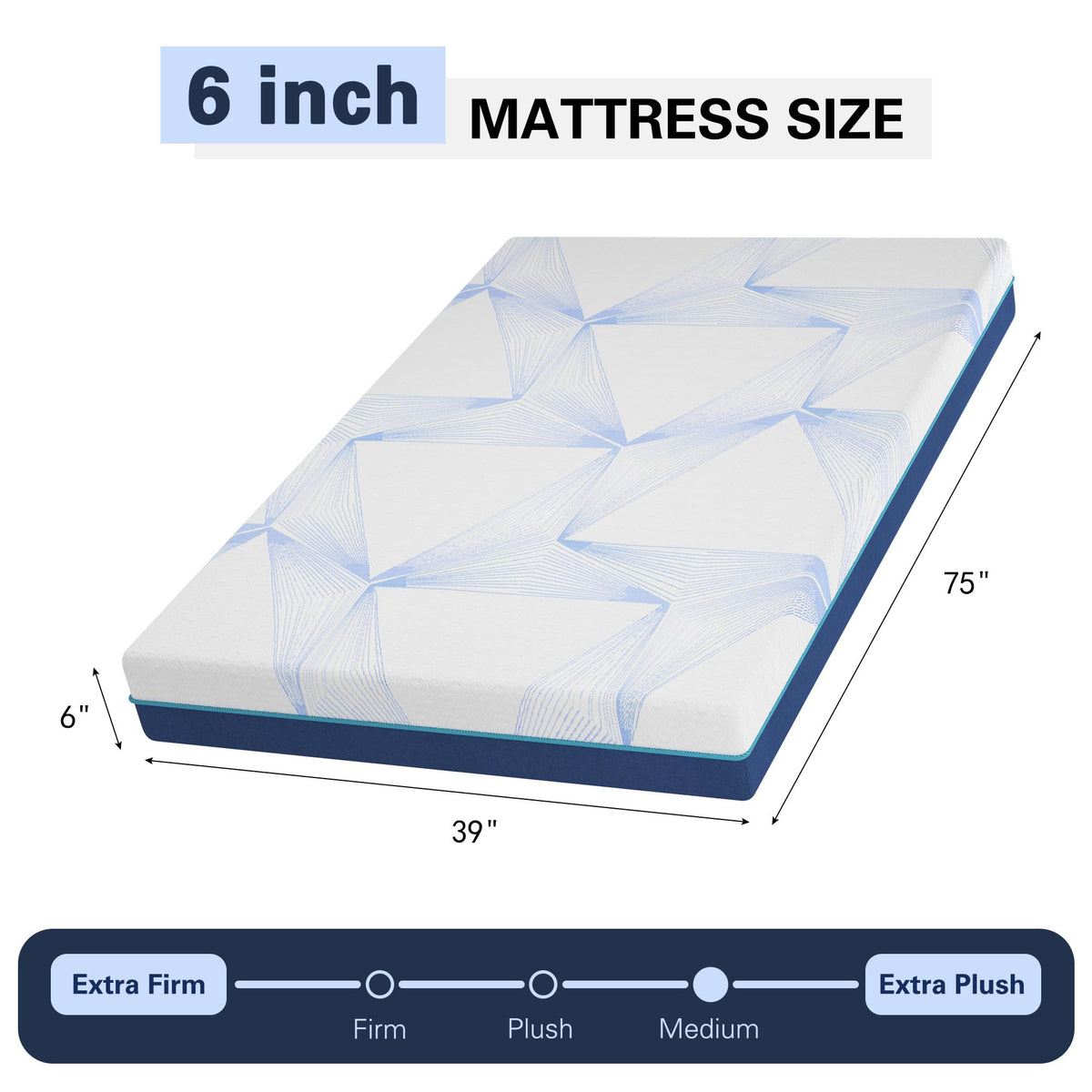 6 Inch Gel Memory Foam Twin Size Mattress Q8512