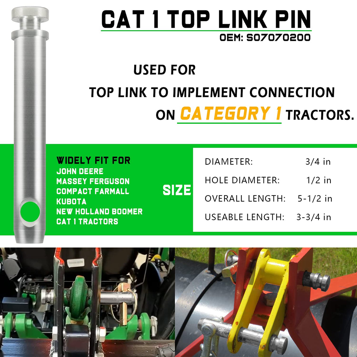 Quick Hitch Bushing Kit with Top Link Pin H167