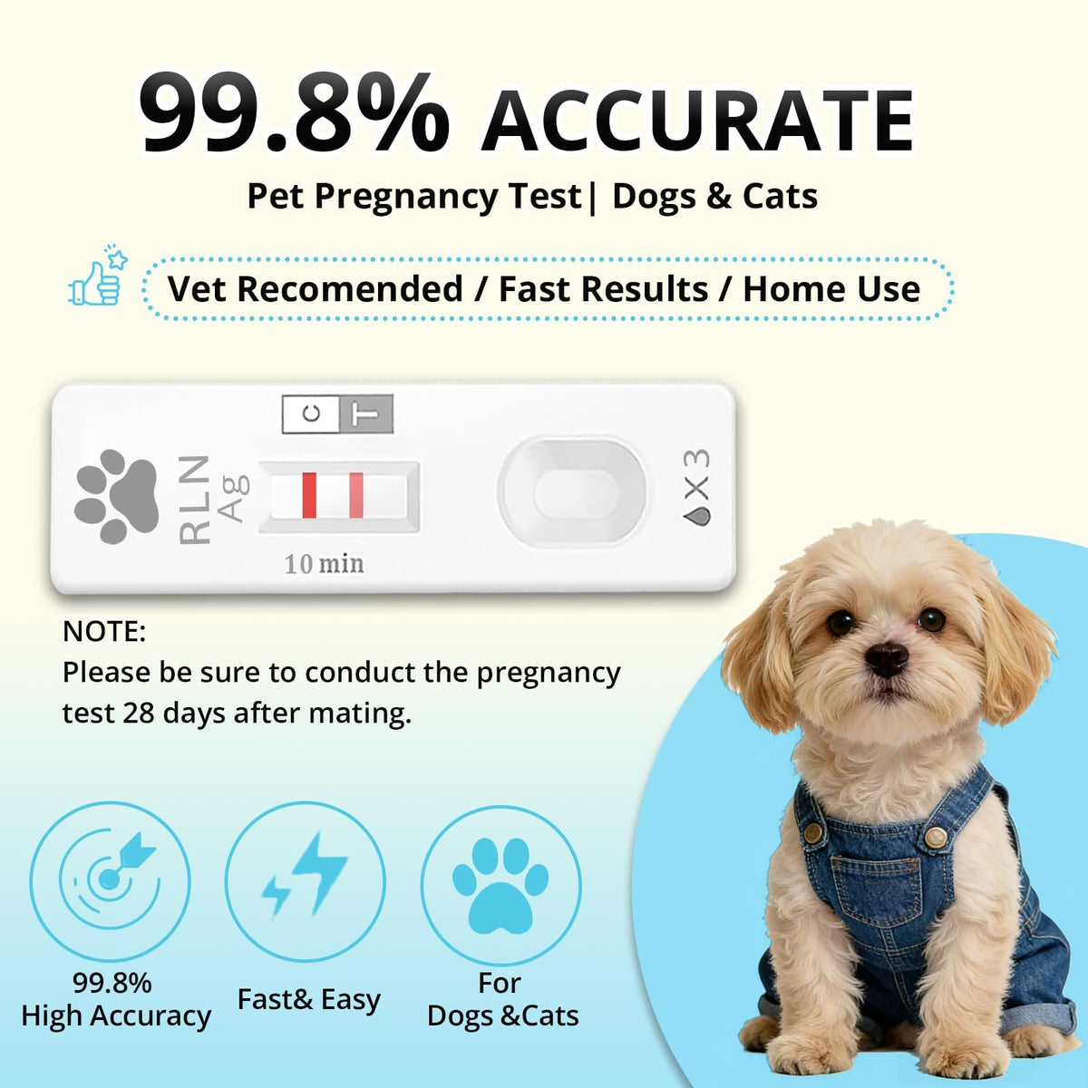 Dog & Cat Pregnancy Test Kit 1 Pack Blood Test Z24427