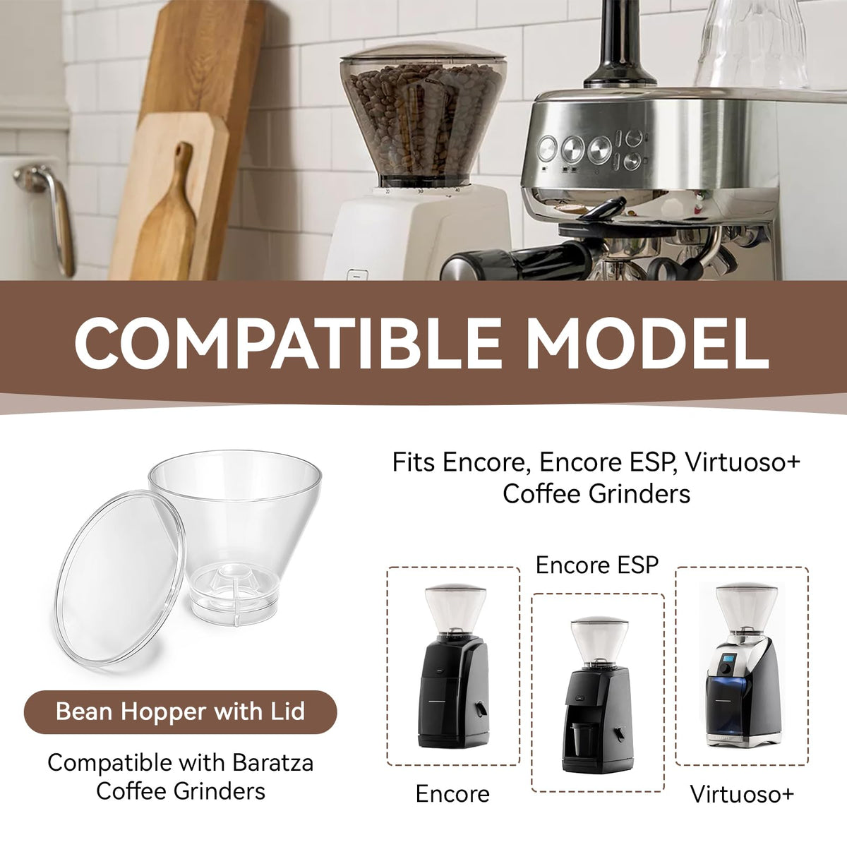 Hopper with Lid for Coffee Grinders Q236