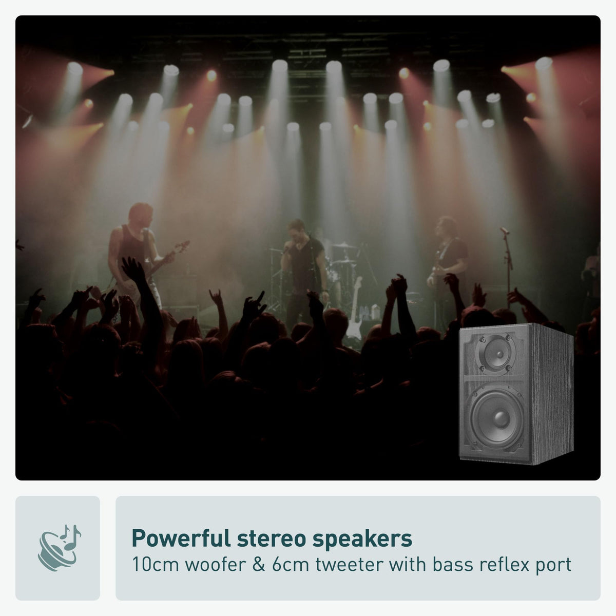 Compact Stereo System with CD Player, Bluetooth, FM Radio and USB, 80W U655