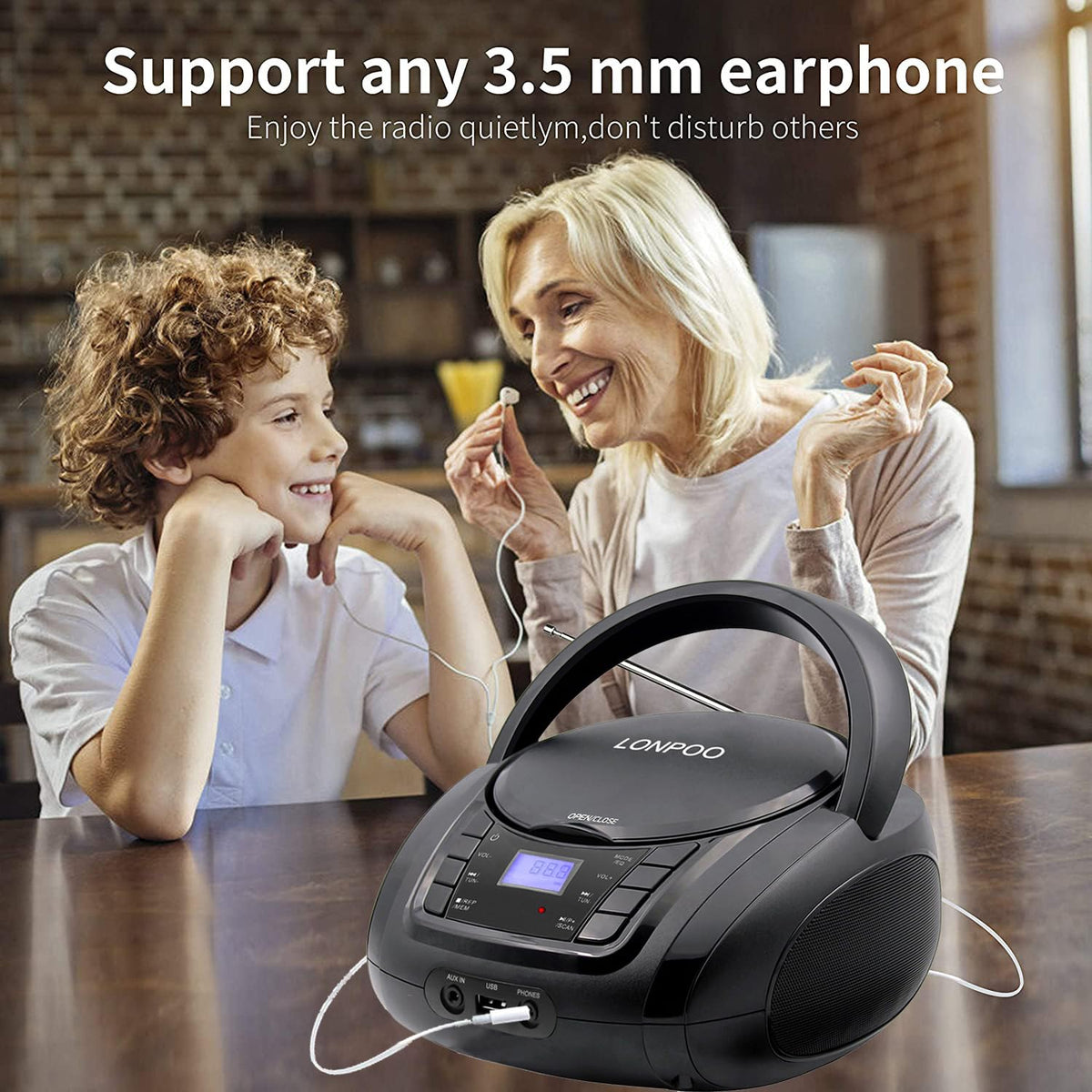 Portable CD Player Boombox with Speakers G9643