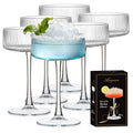 10 oz Ribbed Coupe Glasses Set of 6 Q87258