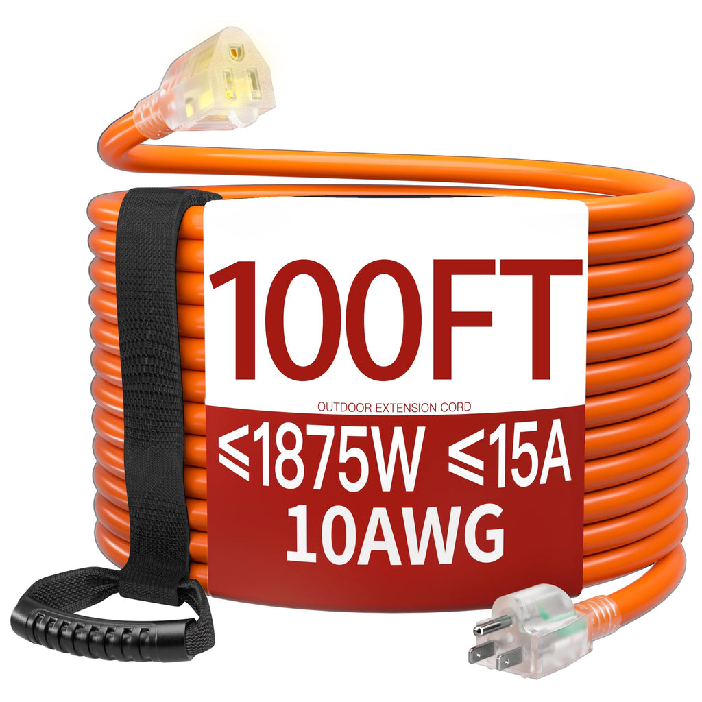 100 FT 10 Gauge Orange Extension Cord W48007