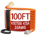 100 FT 10 Gauge Orange Extension Cord W48007