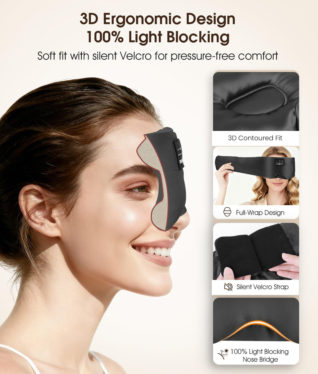 Silk Sleep Mask Bluetooth Headphones Y975