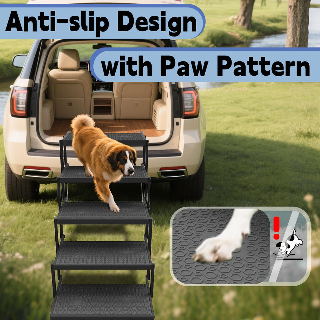 5-Step Foldable Non-Slip Plastic Dog Steps E662781