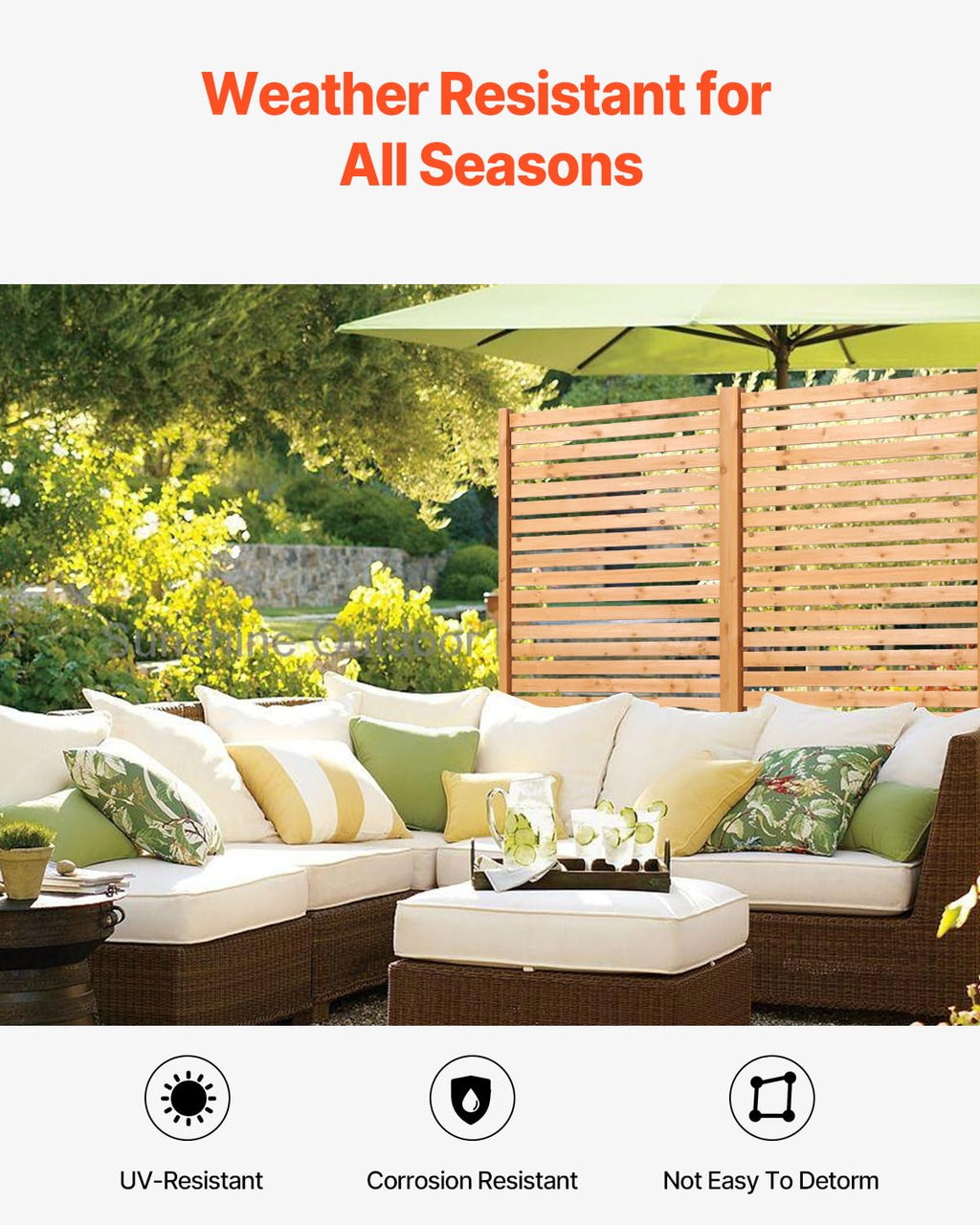 Wooden Privacy Screen 36" W x 73" H J8958