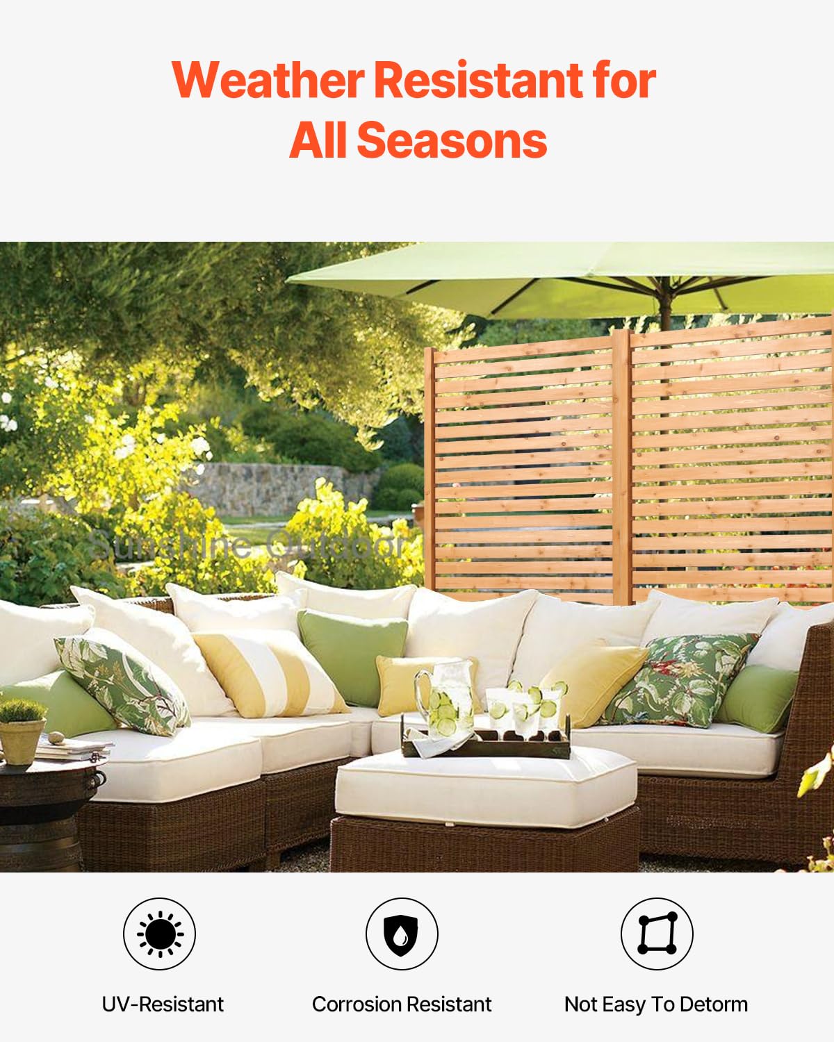 Wooden Privacy Screen 36" W x 73" H J8958
