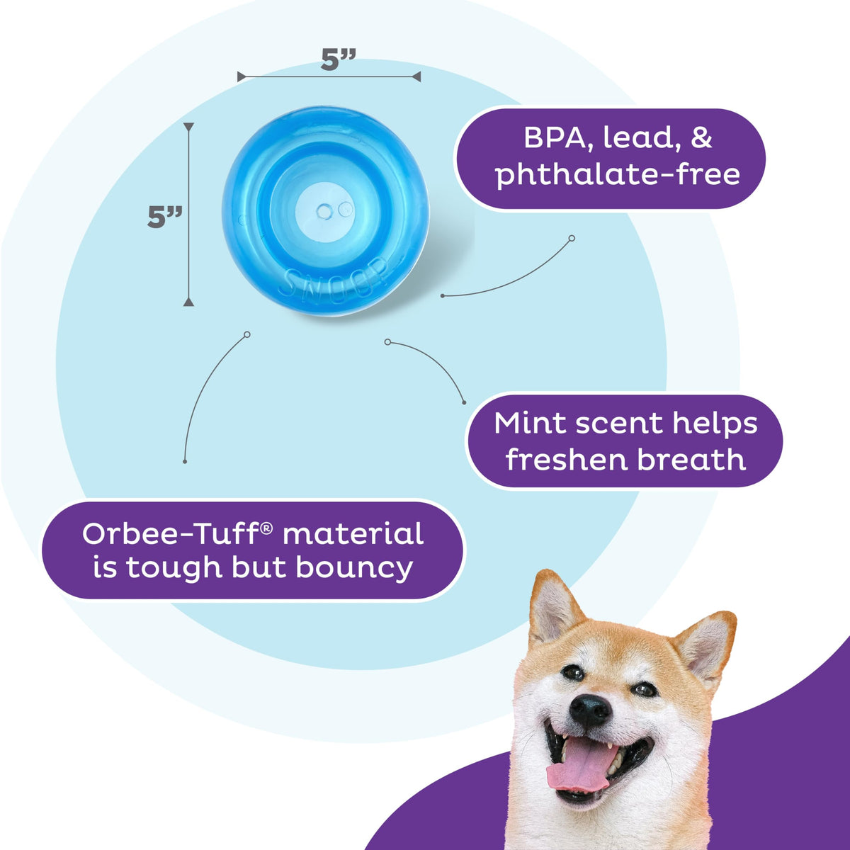 Blue Interactive Treat Dispensing Dog Toy C40375