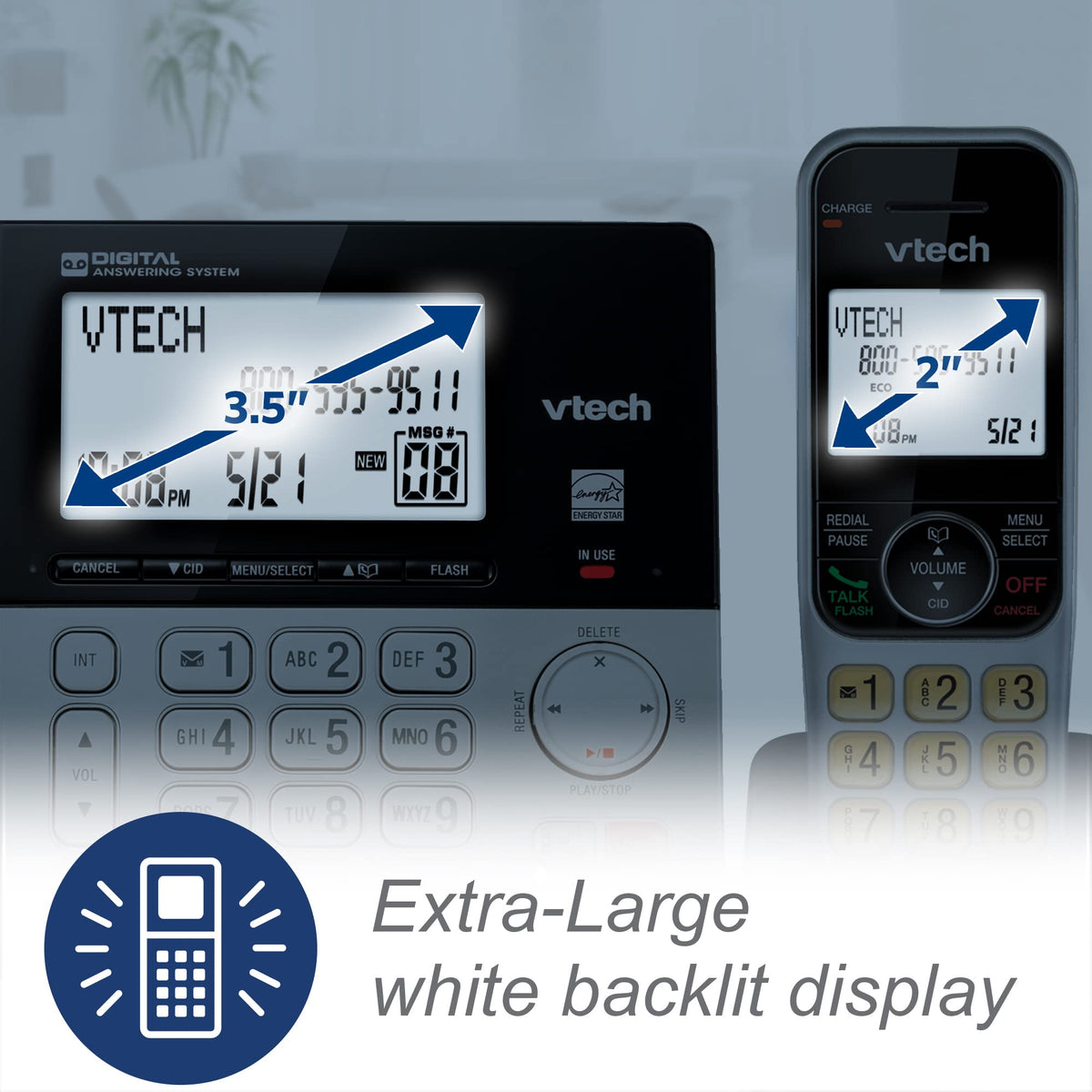 Corded/Cordless Phone System with 2 Handsets E520437