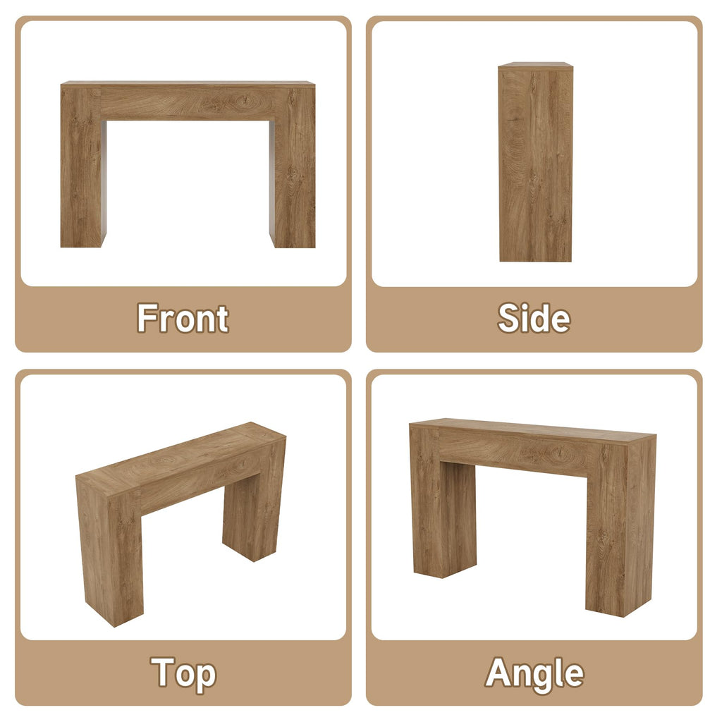 43-Inch Light Oak Brown Wood Console Table A331497