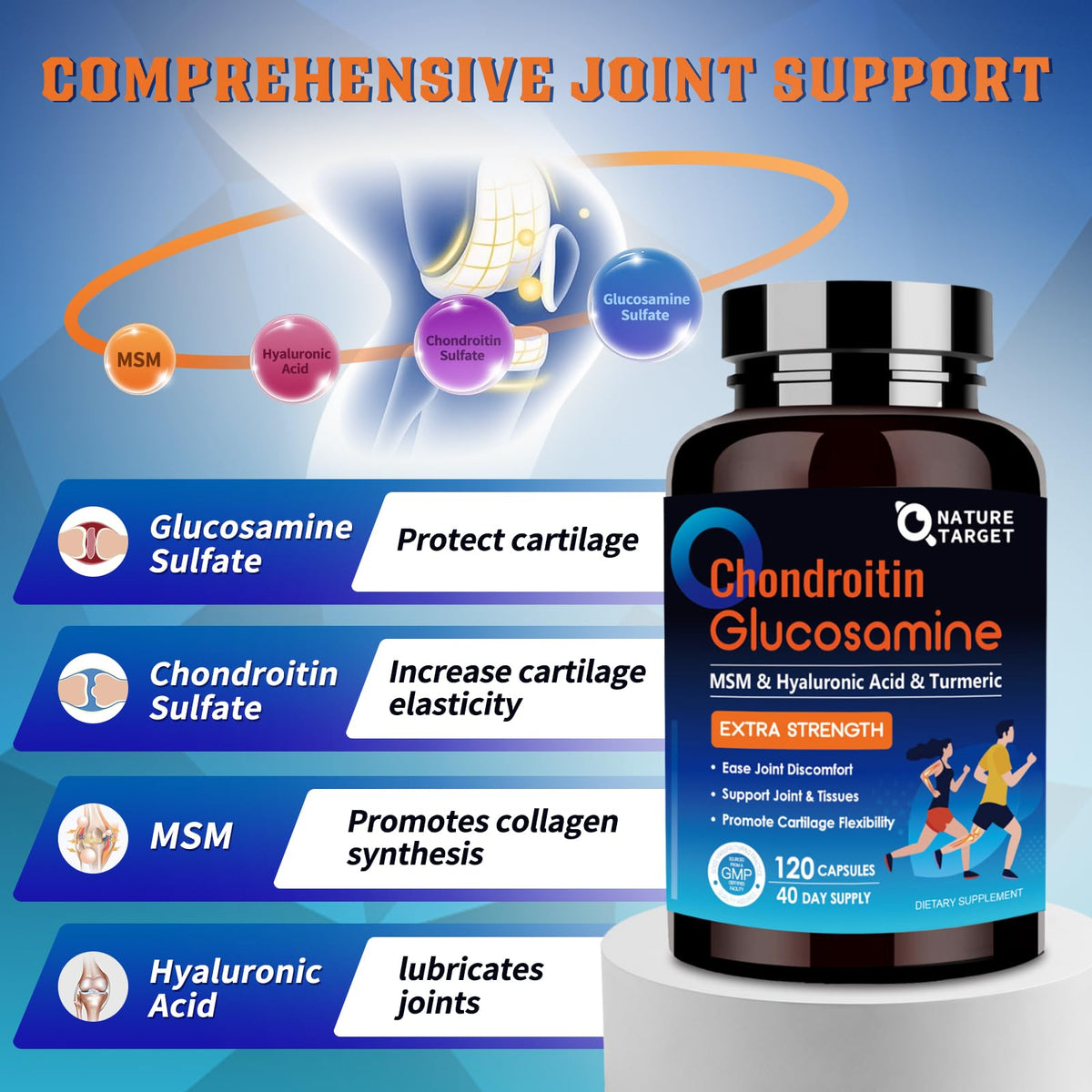 Probiotics with Glucosamine Chondroitin MSM Joint Support Supplement J998421